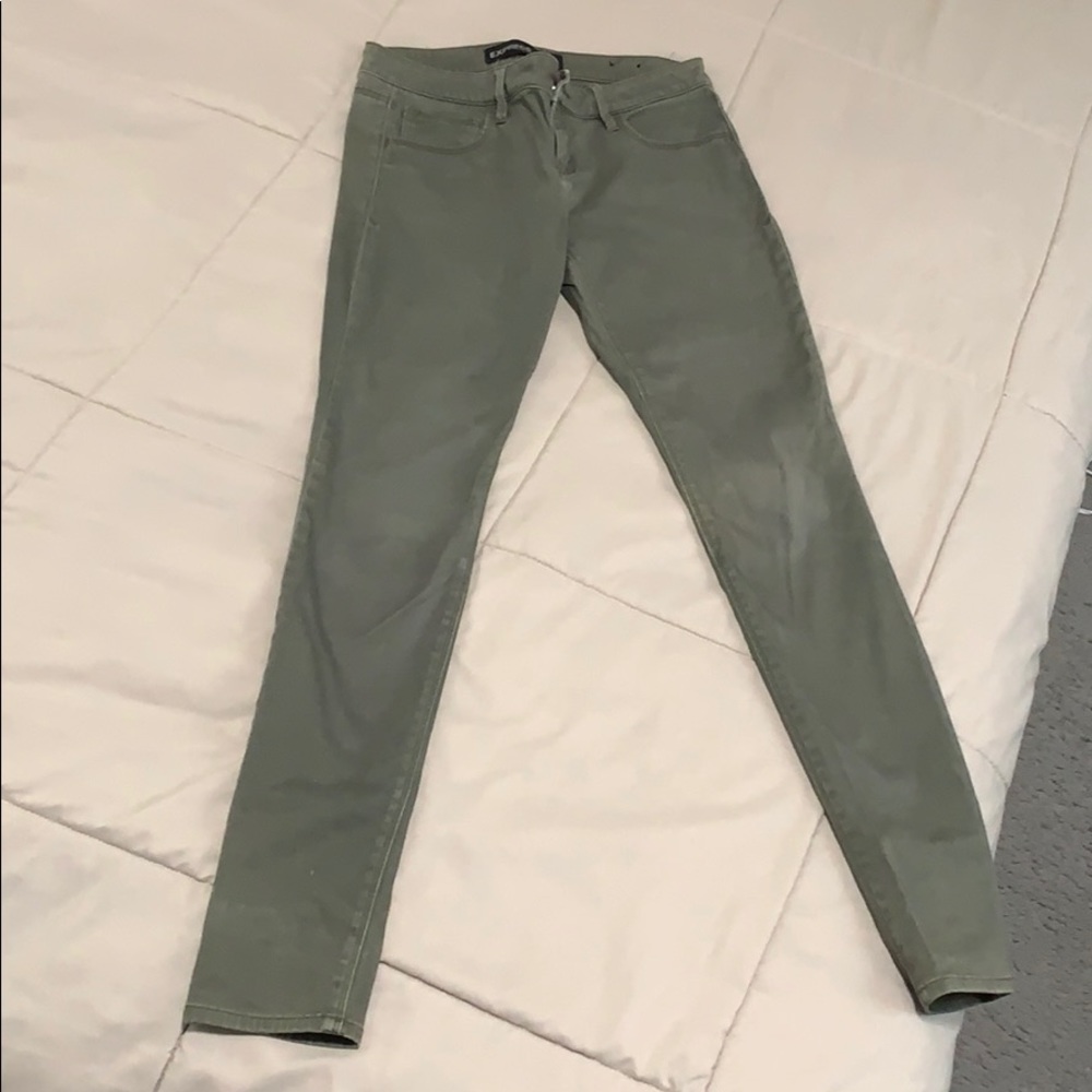 EXPRESS OLIVE GREEN LEGGINGS